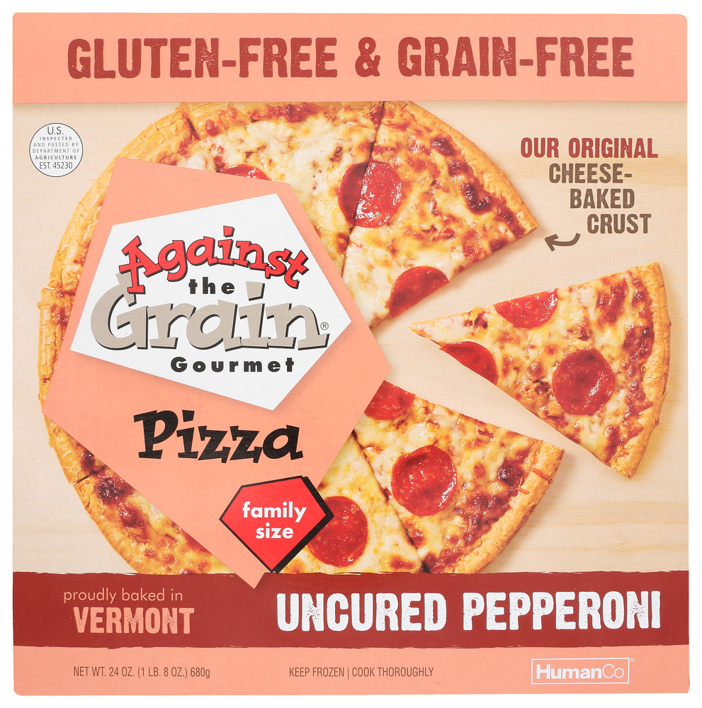 Against the Grain Gourmet Pizza, Uncured Pepperoni, Family Size