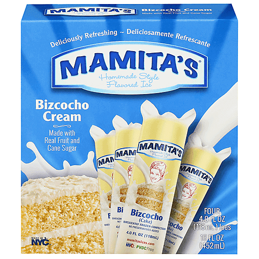 Mamita's Ices Ltd Flavored Ice, Bizcocho Cream