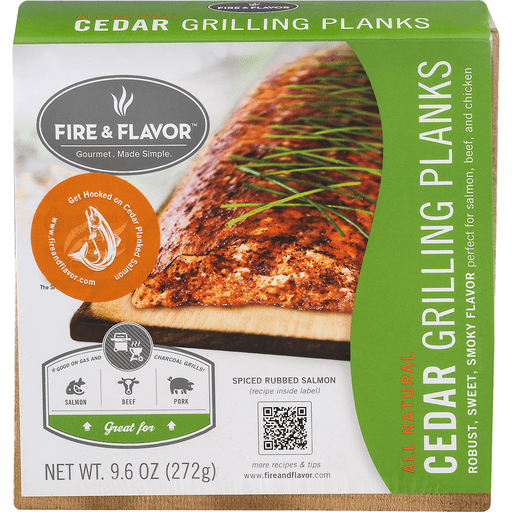 Fire & Flavor 4 Count Single Serving Grilling Plank, 6 By 6-Inch, Cedar