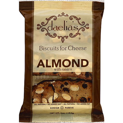 Daelias Biscuits, For Cheese, Almond With Raisins 4 Oz