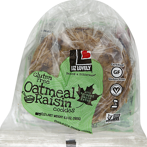 Liz Lovely Cookies, Gluten Free, Oatmeal Raisin 6.3 Oz