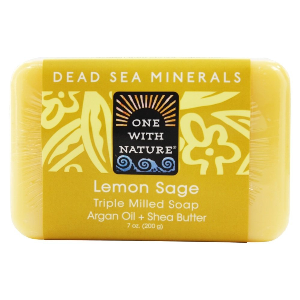 One With Nature Dead Sea Mineral Soap Bar Lemon Sage, 7 Oz