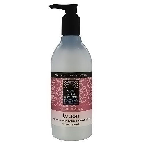 One With Nature Dead Sea Mineral Rose Petal Lotion - 12 Oz