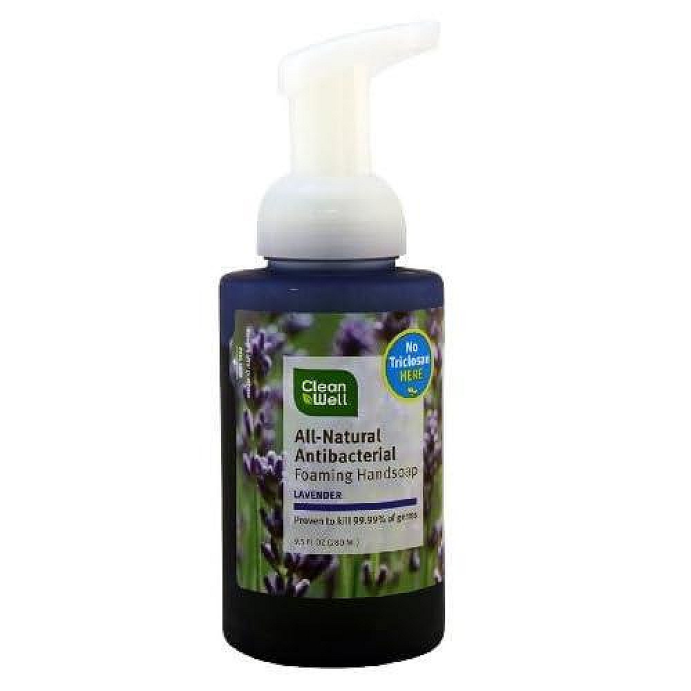 CleanWell Natural Antibacterial Foaming Hand Wash, Lavender - 9.5 Oz