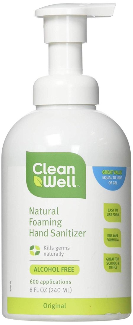 CleanWell Hand Sanitizer, Natural Foaming, Original 8 Oz