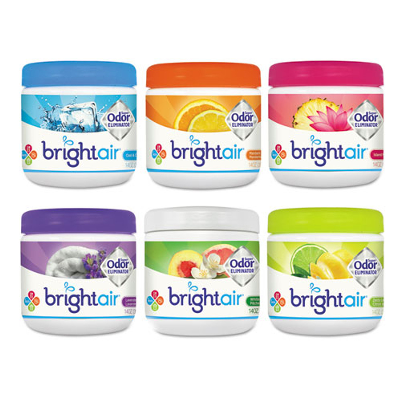 Bright Air Super Odor Eliminator, Lavender And Fresh Linen, Purple, 14 Oz Jar