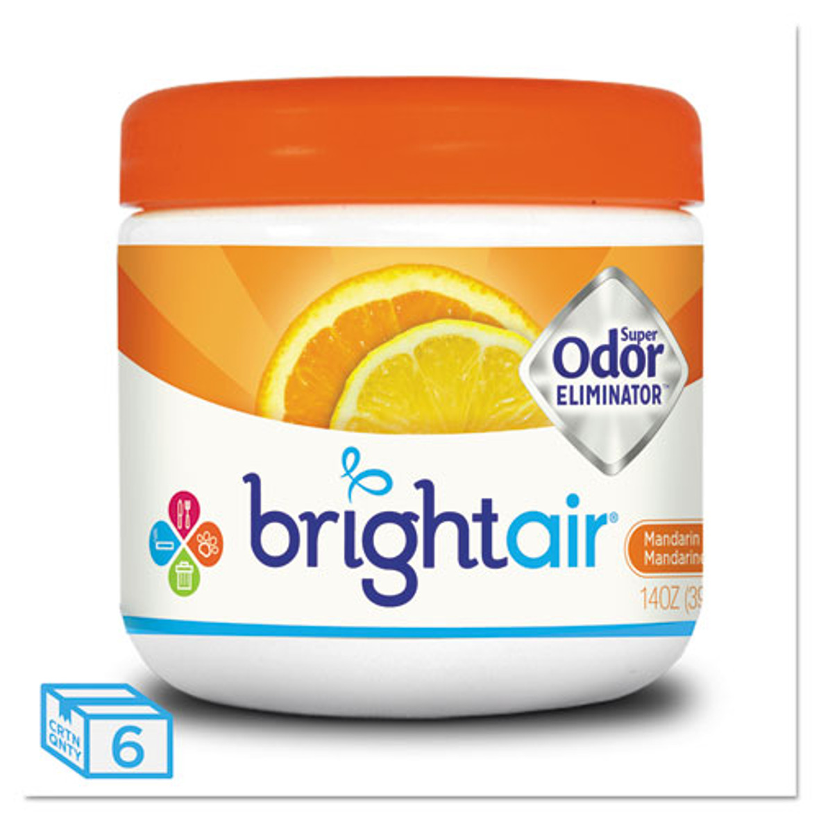 Bright Air Super Odor Eliminator, Mandarin Orange And Fresh Lemon, 14 Oz Jar