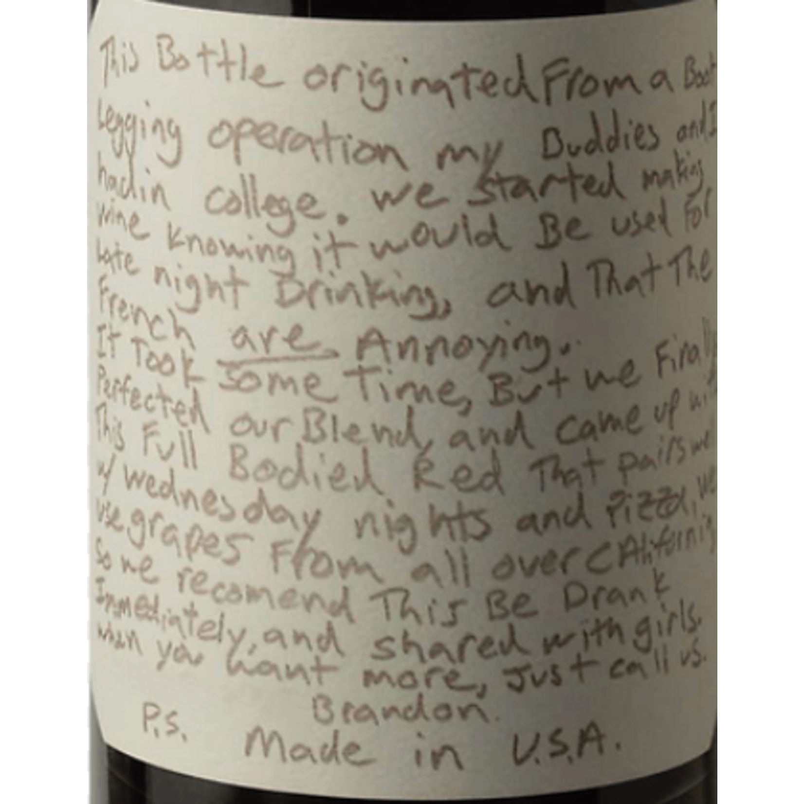 Sexual Chocolate SLO Down Wines California Red Wine