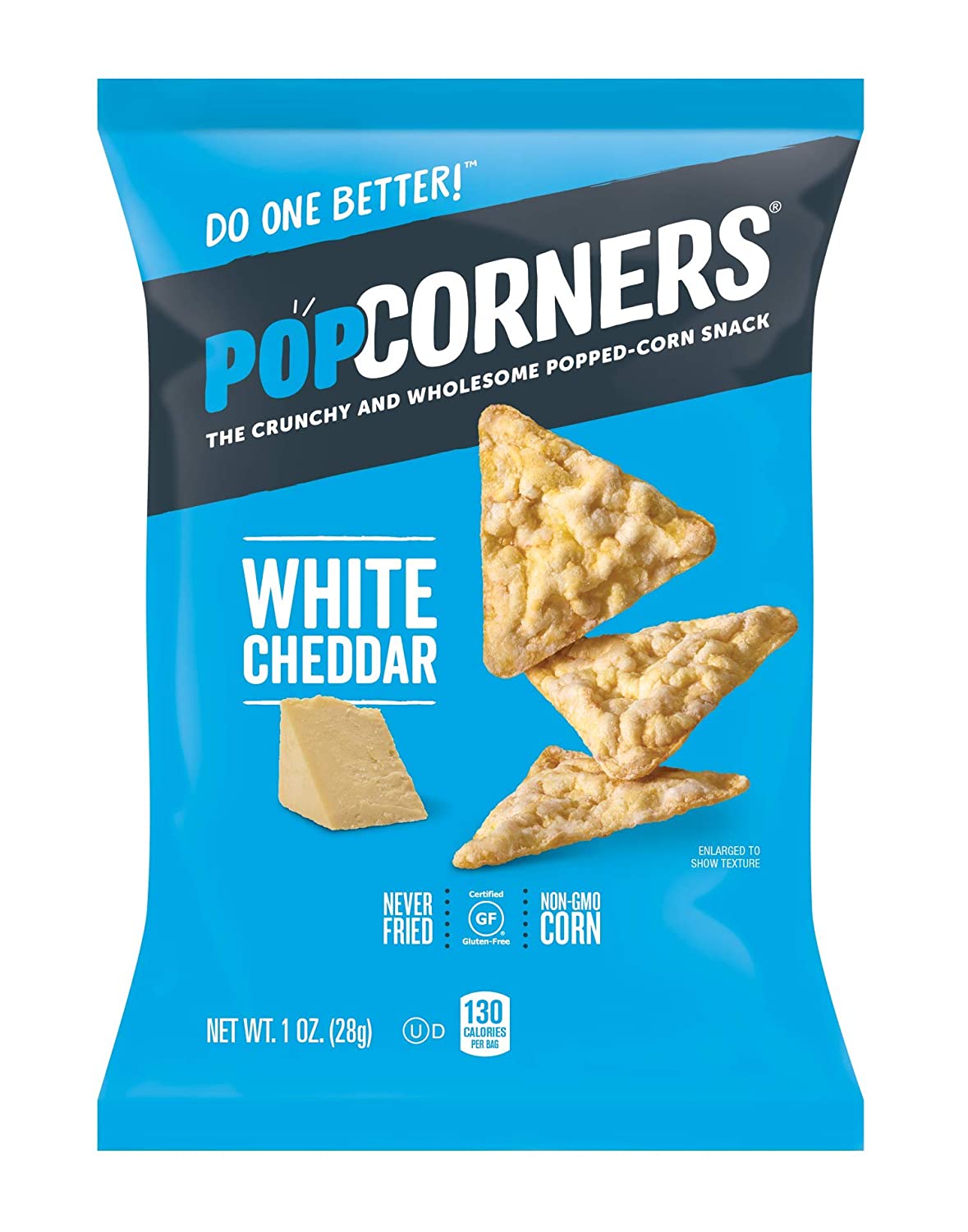 PopCorners Popped Corn Snack, White Cheddar Flavored 1 Oz
