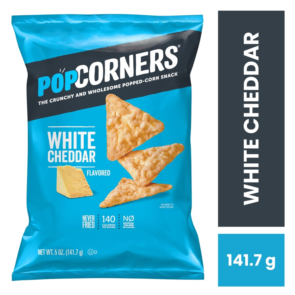 PopCorners Corn Chips, Popped, White Cheddar 5 Oz
