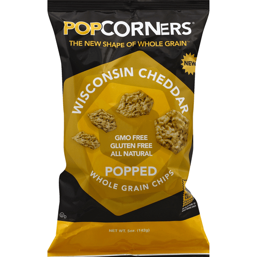 Pop Corners Popped Whole Grain Chips, Wisconsin Cheddar