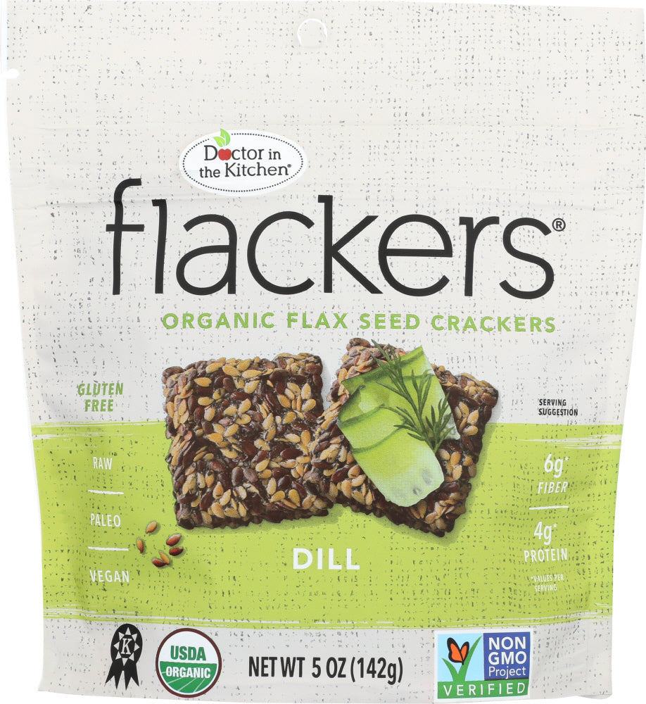 Doctor In The Kitchen Flackers Organic Flax Seed Crackers Dill