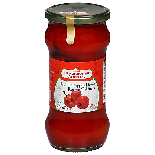 Tradiciones Andinas Red Hot Peppers, Halves 20 Oz
