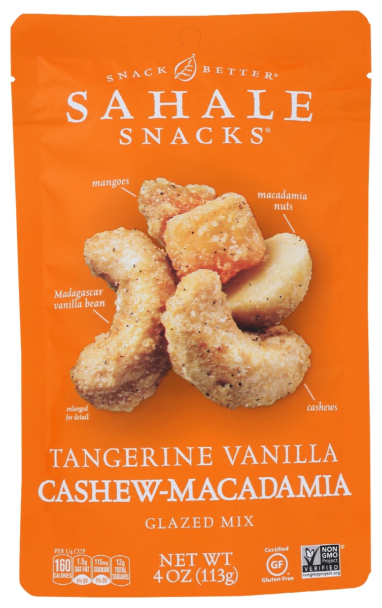 Sahale Snacks Glazed Mix, Tangerine Vanilla Cashew Macadamia 4 Oz