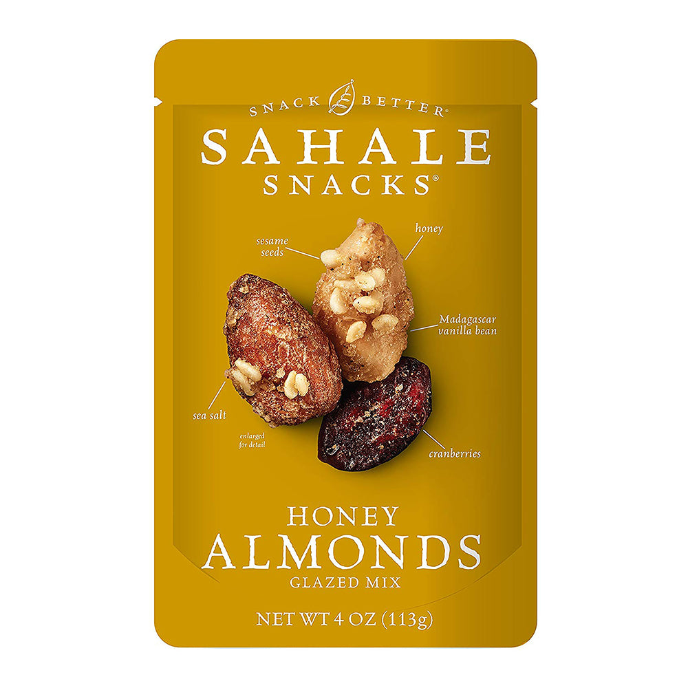 Sahale Snacks Honey Almonds Glazed Mix, Gluten-Free Snack, 4-Ounce Bag