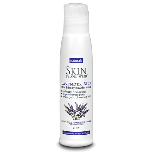 Skin By Ann Webb Naturals Face & Body Powder Scrub Lavender Silk - 2 Oz