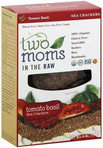 Two Moms in the Raw Tomato Basil Sea Crackers - 4 Oz