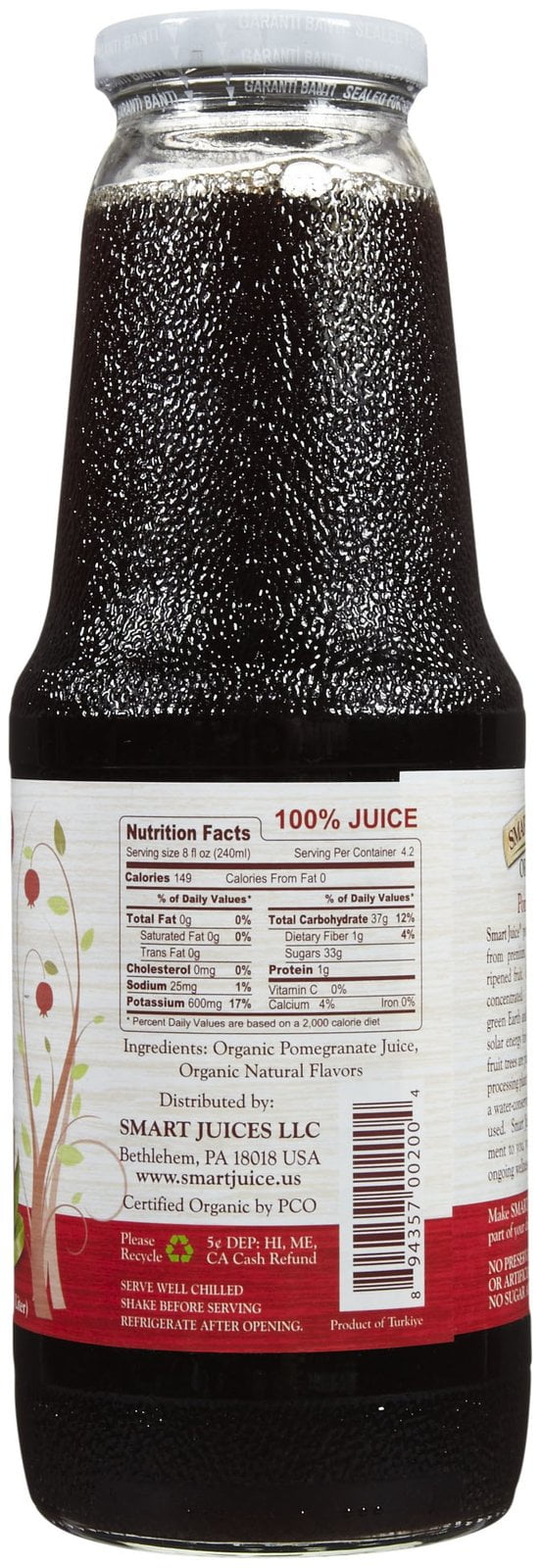 Smart Juice Organic Pomegranate 33.80 Fl Oz