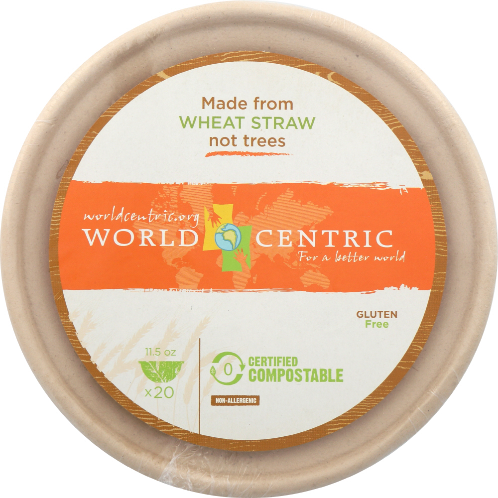 World Centric Wheat Straw Bowls 20 Pack, 11.5 Oz