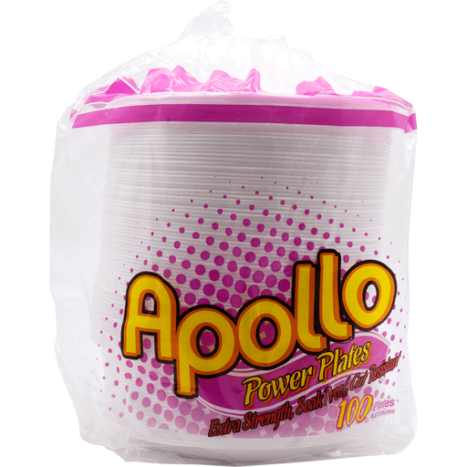Apollo Plate 9 IN Polystyrene Foam White Grease Resistant 20000/Skid