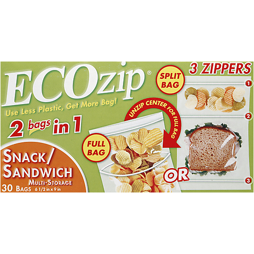 ECOzip Snack And Sandwich Bags 30