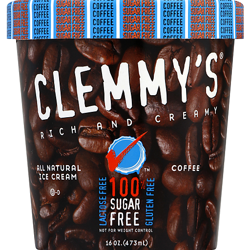 Clemmys Ice Cream, Sugar Free, Coffee 16 Oz