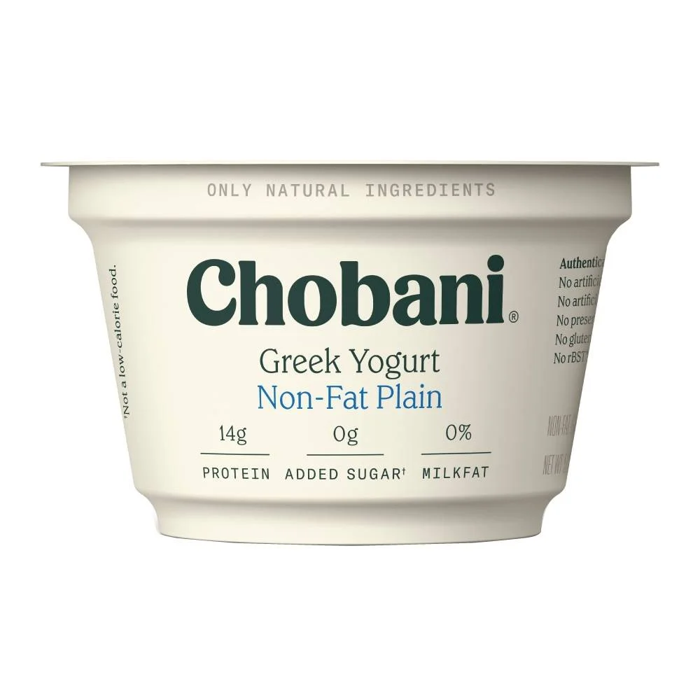 Chobani Yogurt, Greek, Nonfat, Plain, 5.3 Ounce