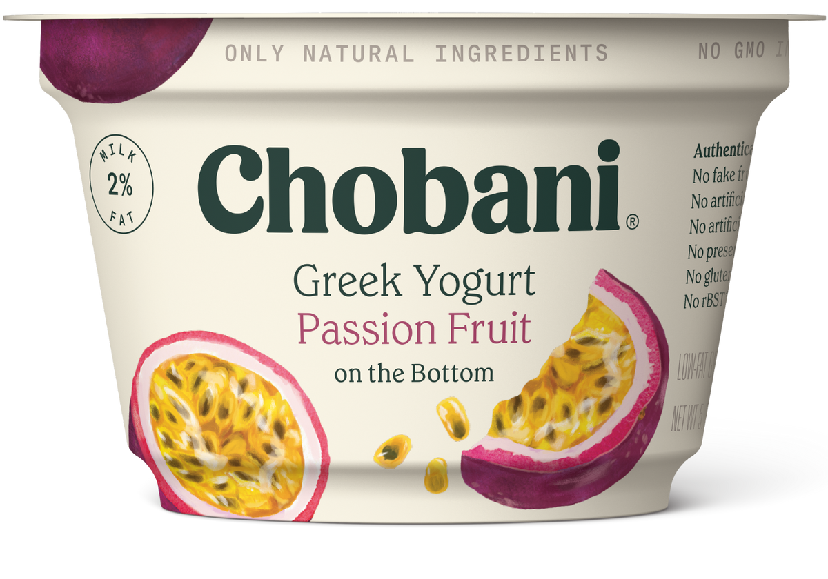 Chobani Passion Fruit On The Bottom Low Fat Greek Yogurt 5.3 Oz. Cup