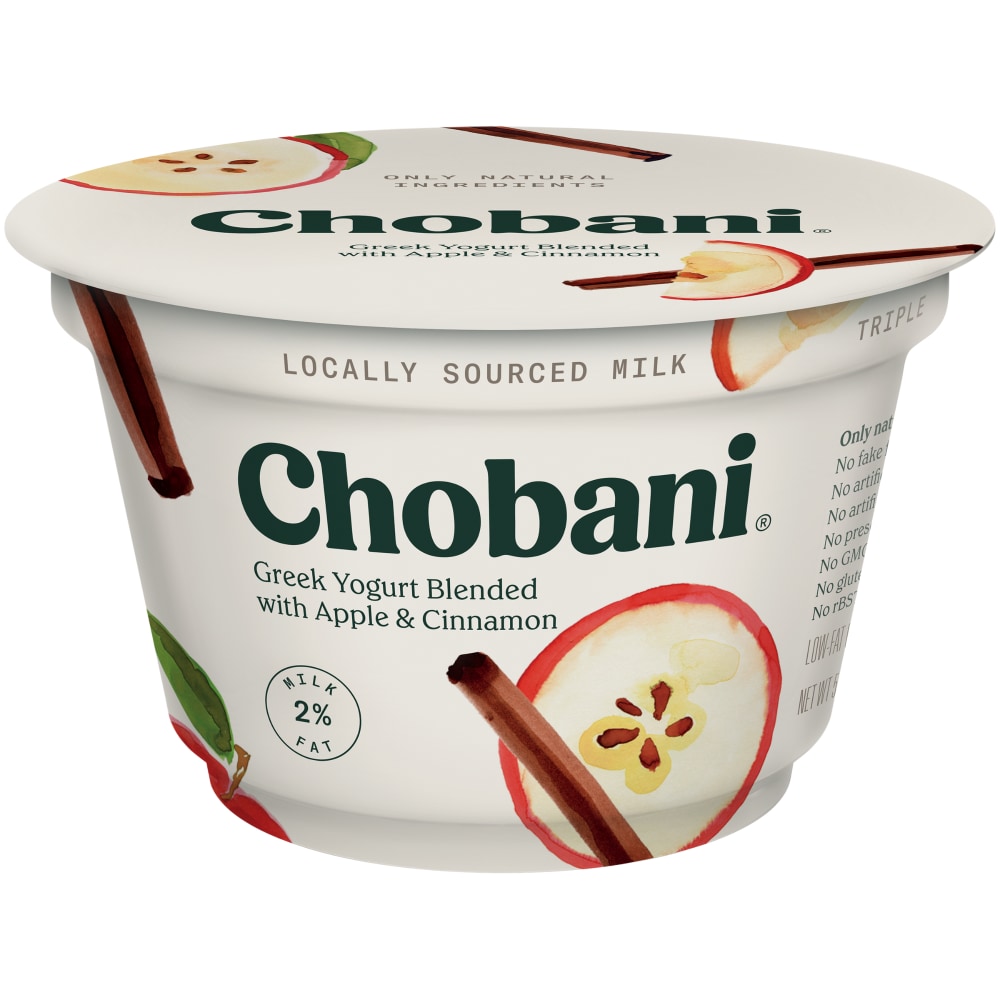 Chobani Yogurt, Greek, Low Fat, Blended With Apple & Cinnamon