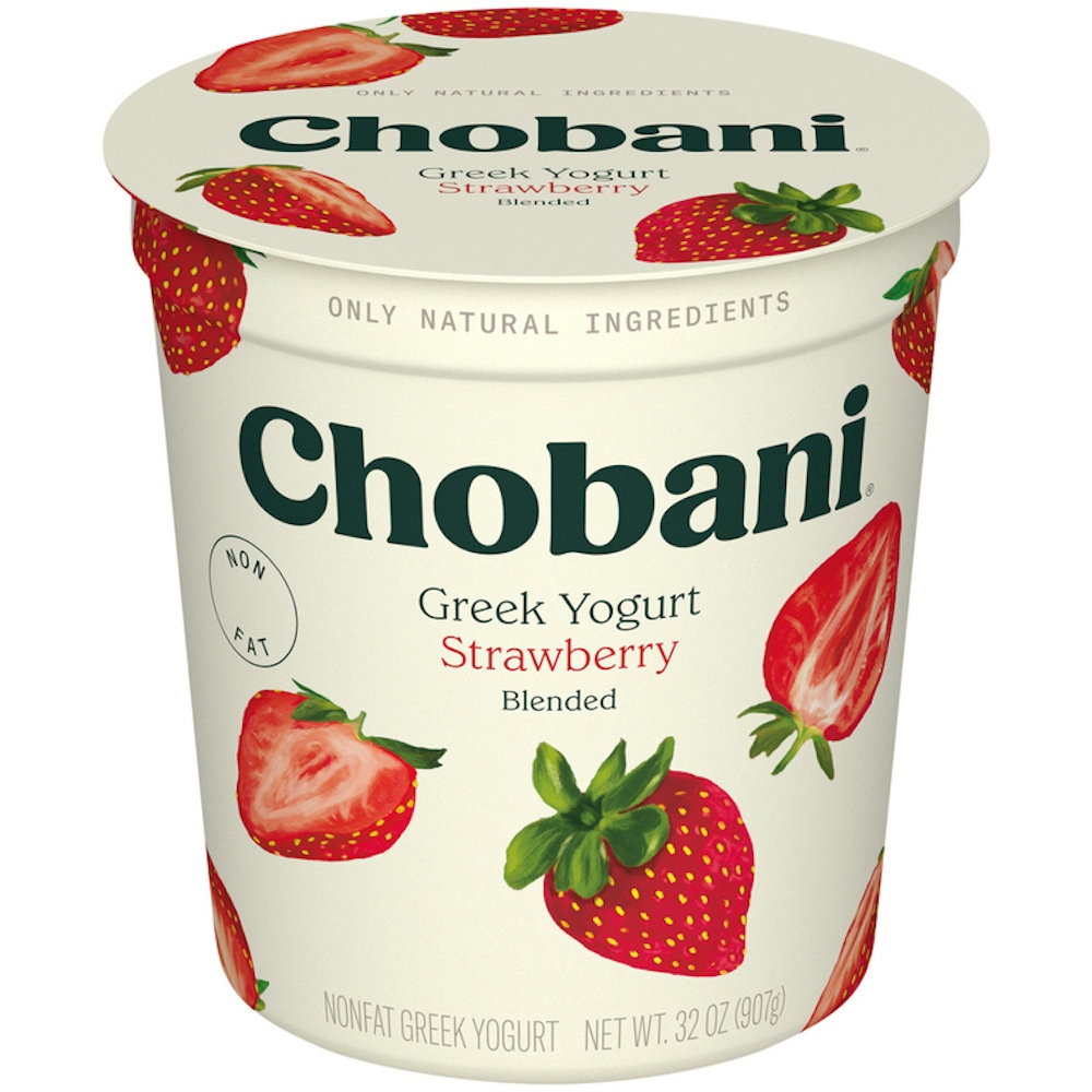 Chobani Yogurt, Greek, Nonfat, Blended, Strawberry 32 Oz