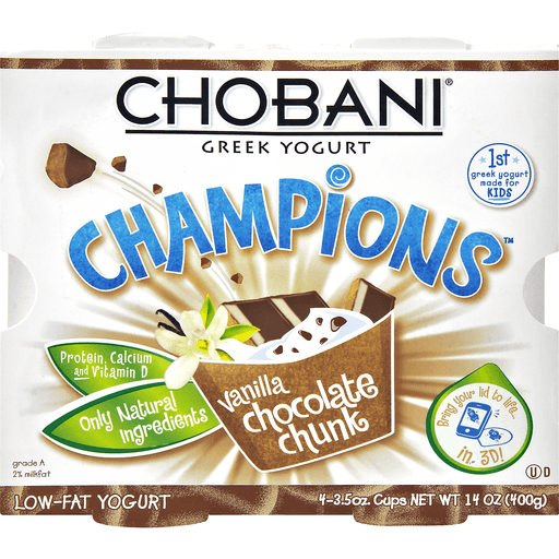 Chobani Champions Vanilla Chocolate Chunk Low-Fat Greek Yogurt