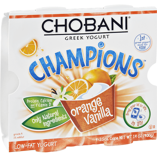 Chobani Champions Orange Vanilla Low-Fat Greek Yogurt
