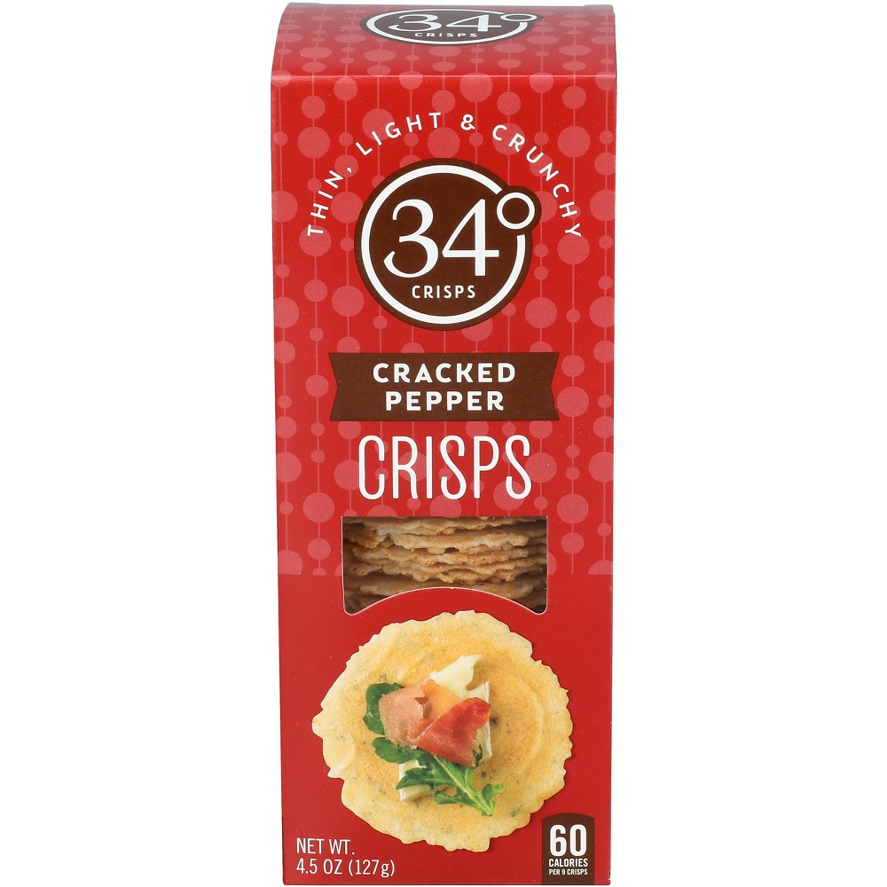 34 Degrees Cracked Pepper Crisps 4.5 Oz Box 18ct Case