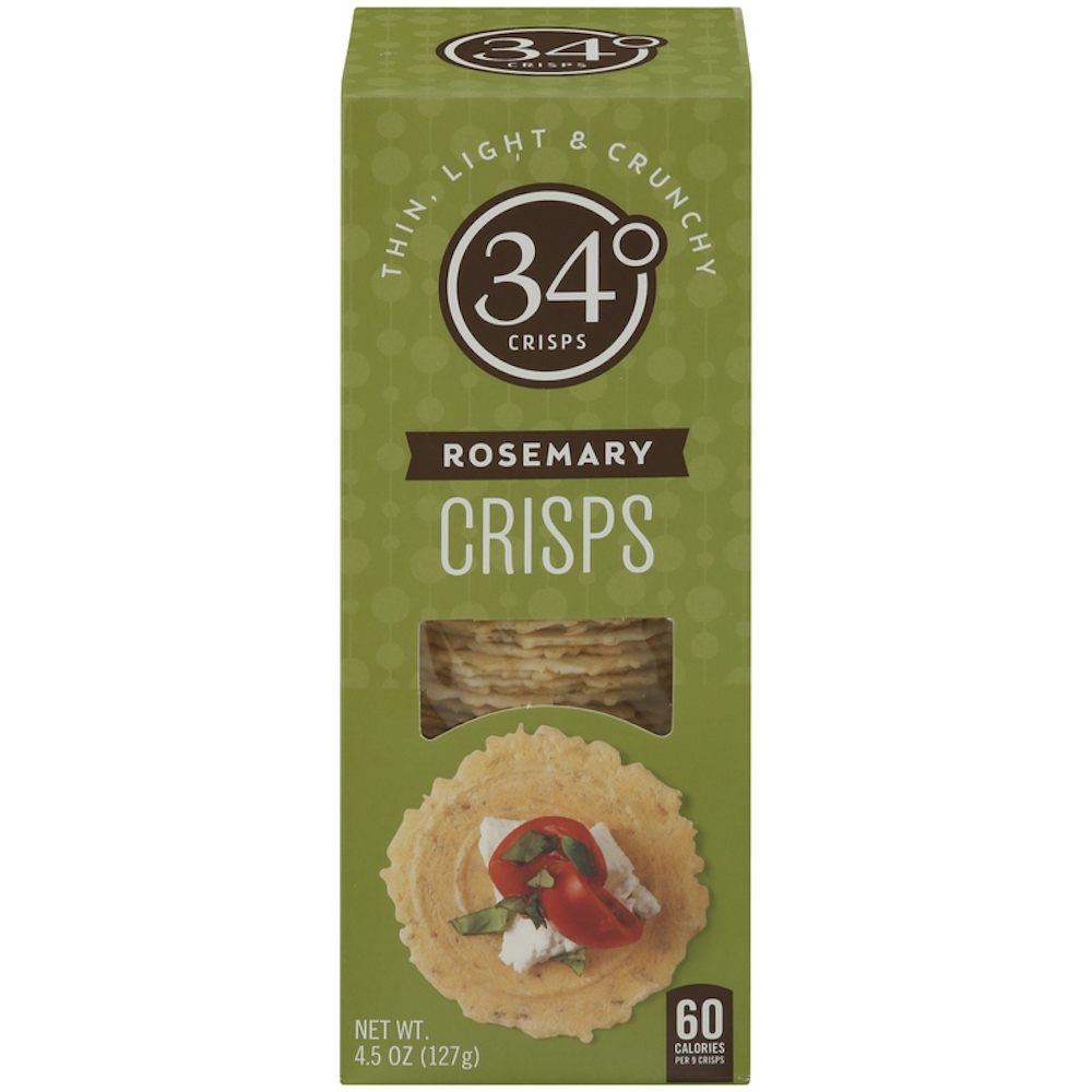 34 Degrees Crisps Rosemary - Case Of 12 - 4.5 Oz