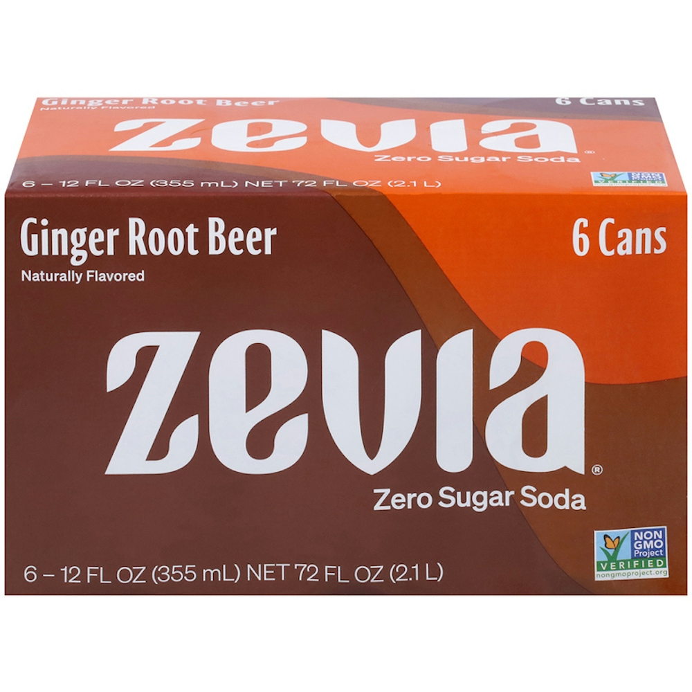 Zevia Ginger Root Beer Zero Calorie Soda - 6pk/12 Fl Oz Cans