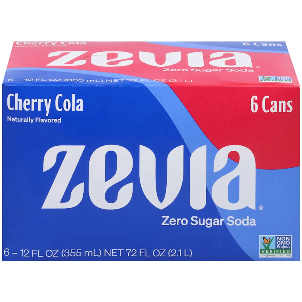 Zevia Soda - Zero Calorie - Cherry Cola - Can - 6/12 Oz.. - Case Of 4