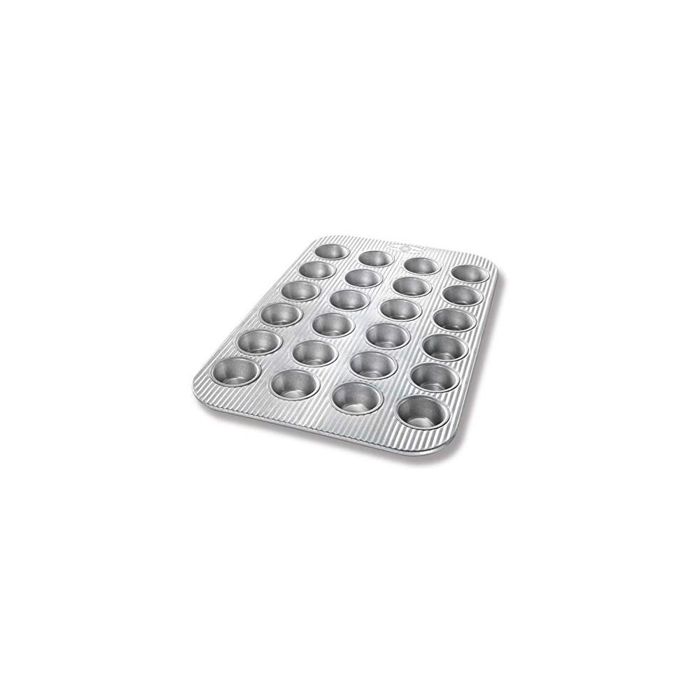 USA Pan Bakeware Mini Cupcake And Muffin Nonstick Quick Release Coating, 24-Well, Aluminized Steel