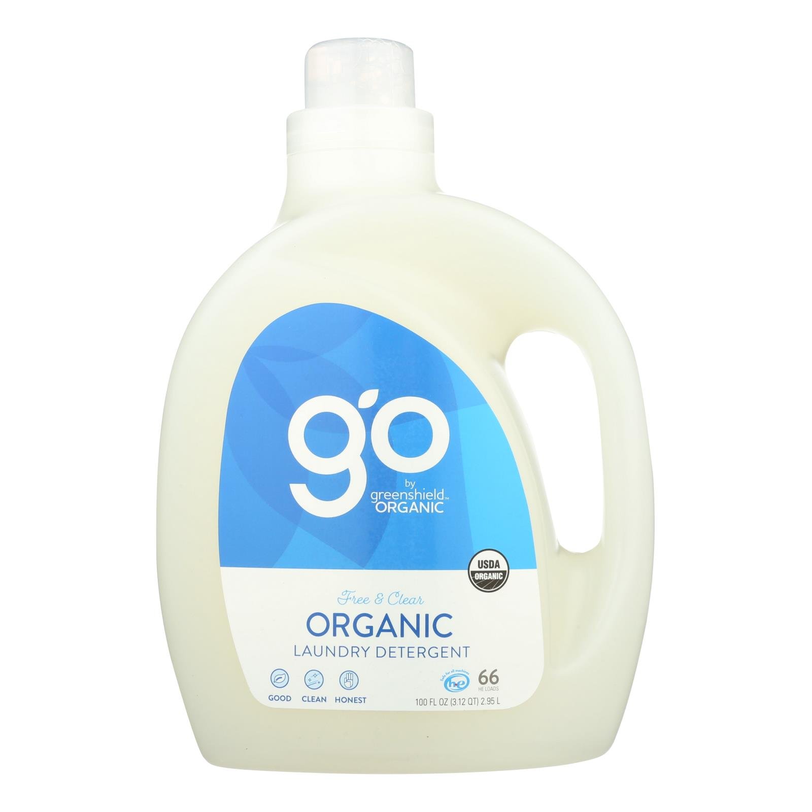 Greenshield Organic Green Shield Laundry Detergent - Free And Clear - Case Of 2 - 100 Fl Oz