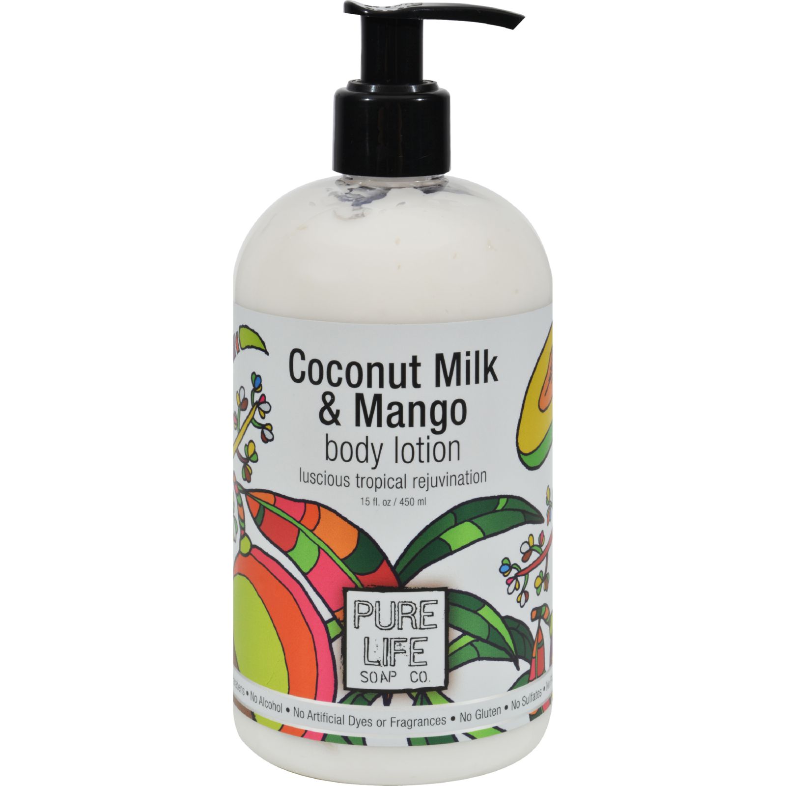 Pure Life Soap Co. Body Lotion, Coconut And Mango, 14.9 Fl Oz