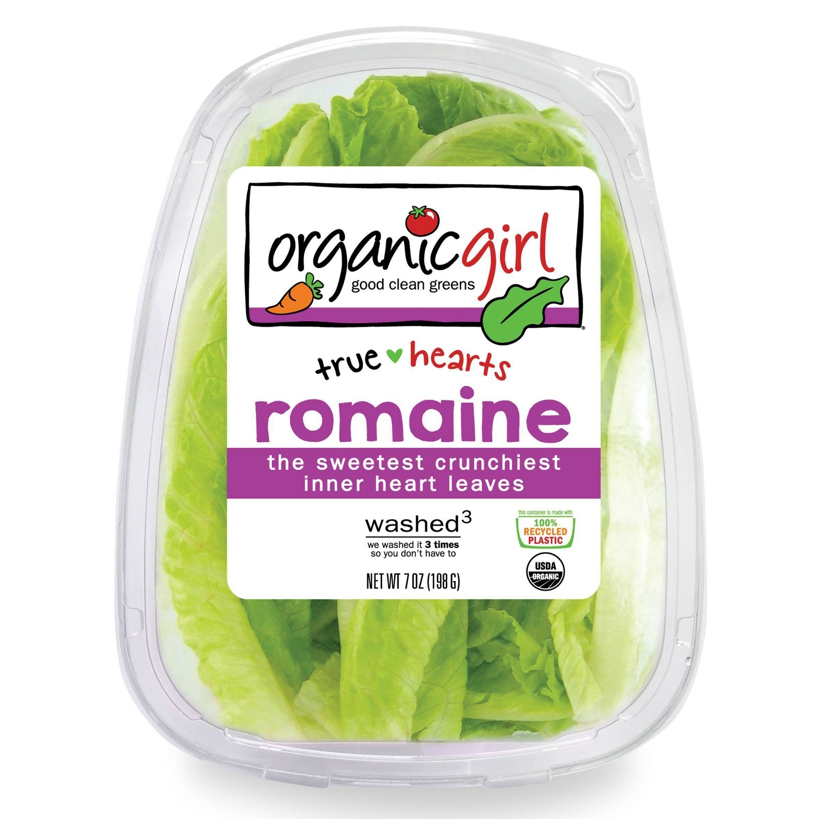 Organicgirl True Hearts Romaine Lettuce 7 Oz. Clamshell