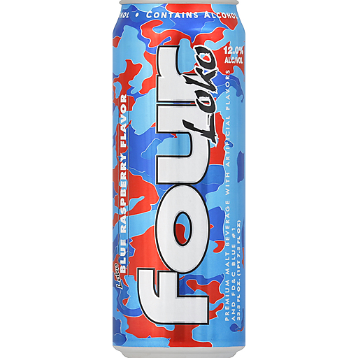 Four Loko Malt Beverage, Blue Raspberry Flavor 23.5 Oz