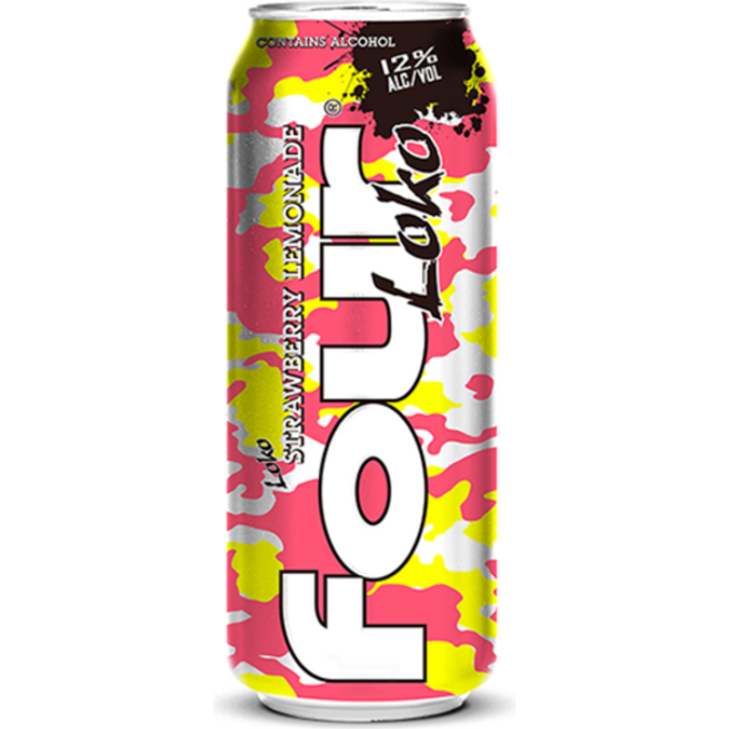 Four Loko Malt Beverage, Premium, Strawberry Lemonade Flavor 23.5 Oz