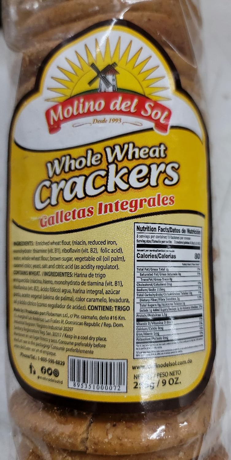Molino Del Sol Whole Wheat Crackers