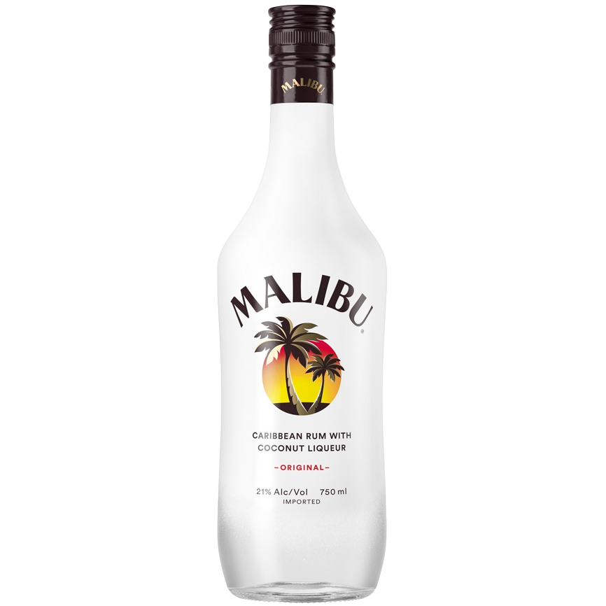 Malibu Caribbean Rum, With Coconut Liqueur, Original 750 Ml