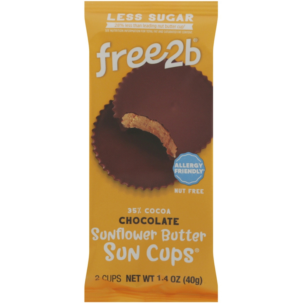 Free2b Sunflower Butter Sun Cups, Chocolate Ea