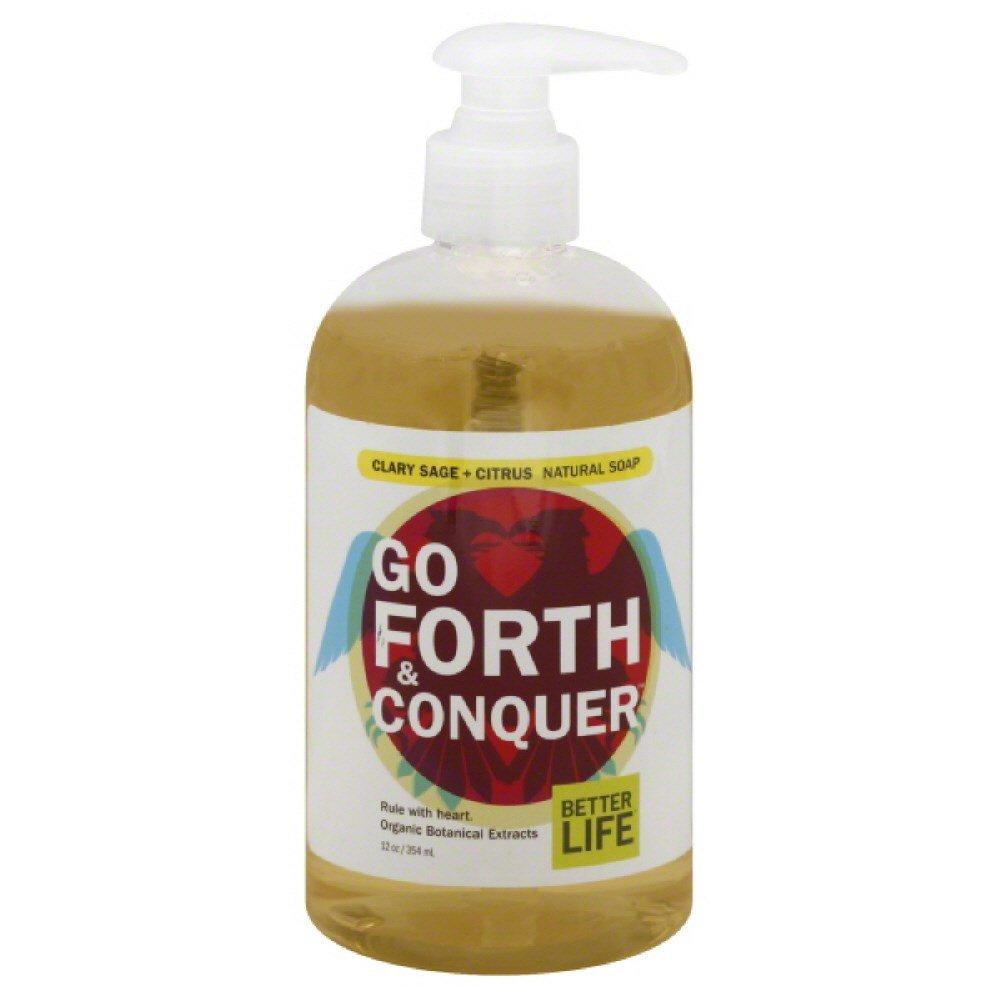Better Life Go Forth And Conquer Natural Liquid Hand & Body Soap Clary Sage & Citrus 12 Oz