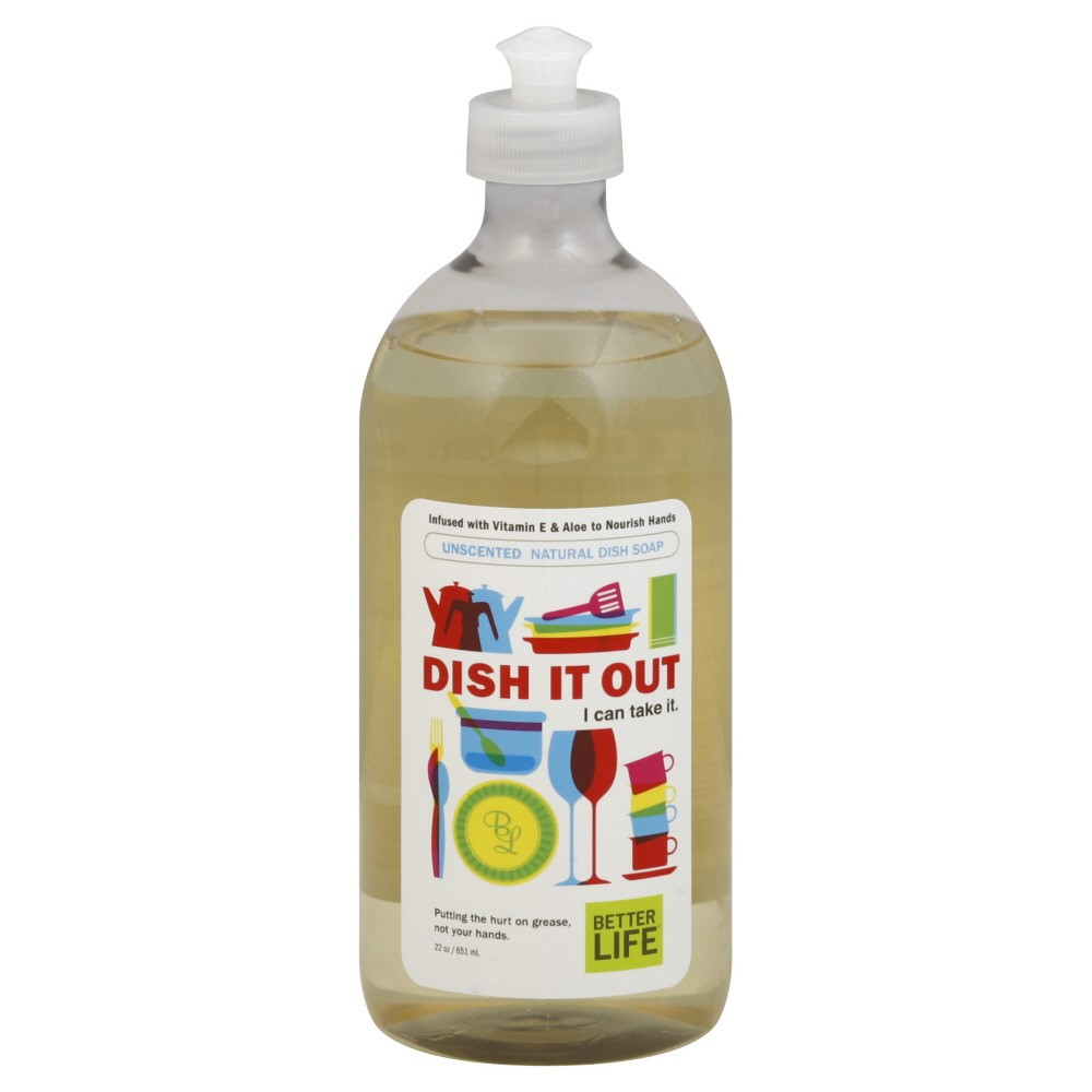 Better Life Dish Soap, Natural, Unscented 22 Oz