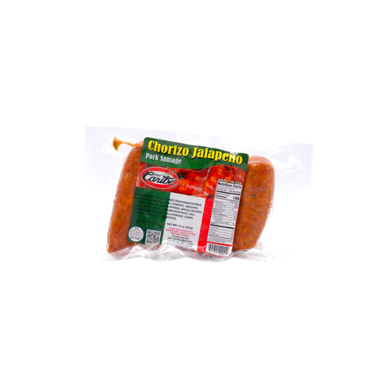 31562 - Del Caribe Chorizo Jalapeño Picante (MEXICO) - 14 Oz. - Box: 20 Units - Loc: NV-12