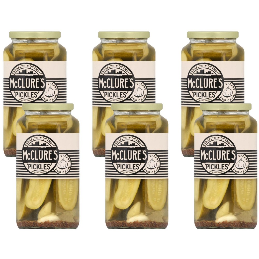 McClure's Garlic Dill Spears Pickles Case Of 6/32 Oz
