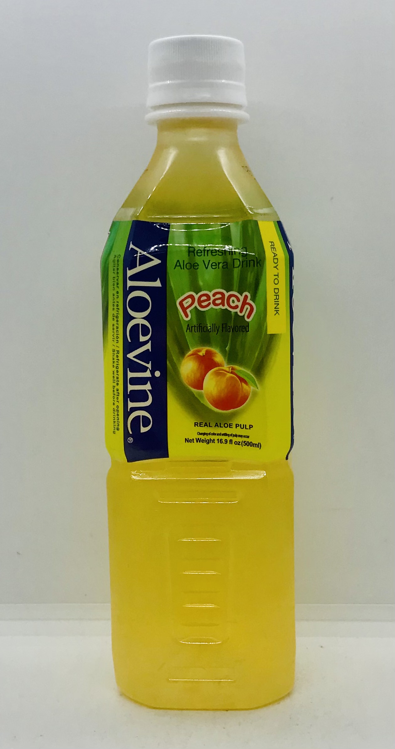 Aloevine Vera Drink, Refreshing, Peach 16.9 Fl Oz